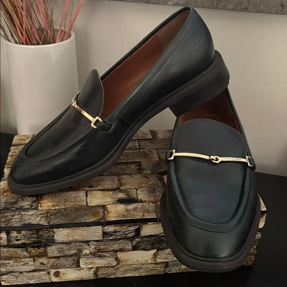 SARTO (US 6) by Franco Sarto Eda Loafer Leather Padded Sturdy Sole English Green - Picture 15 of 16